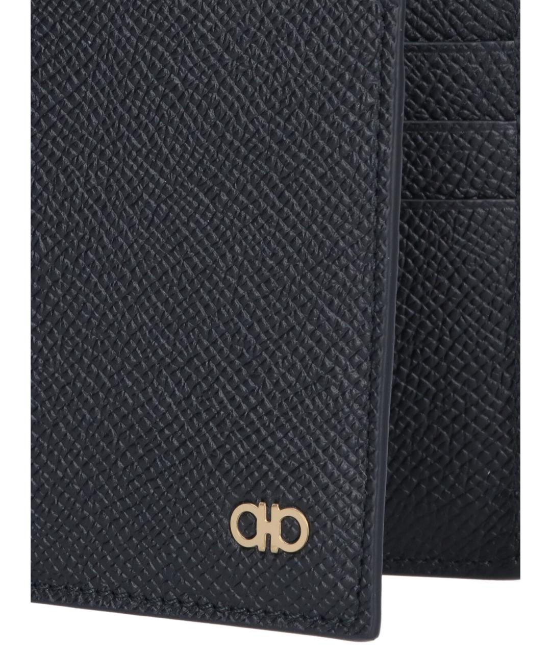 FERRAGAMO Черный кожаный кошелек, фото 4