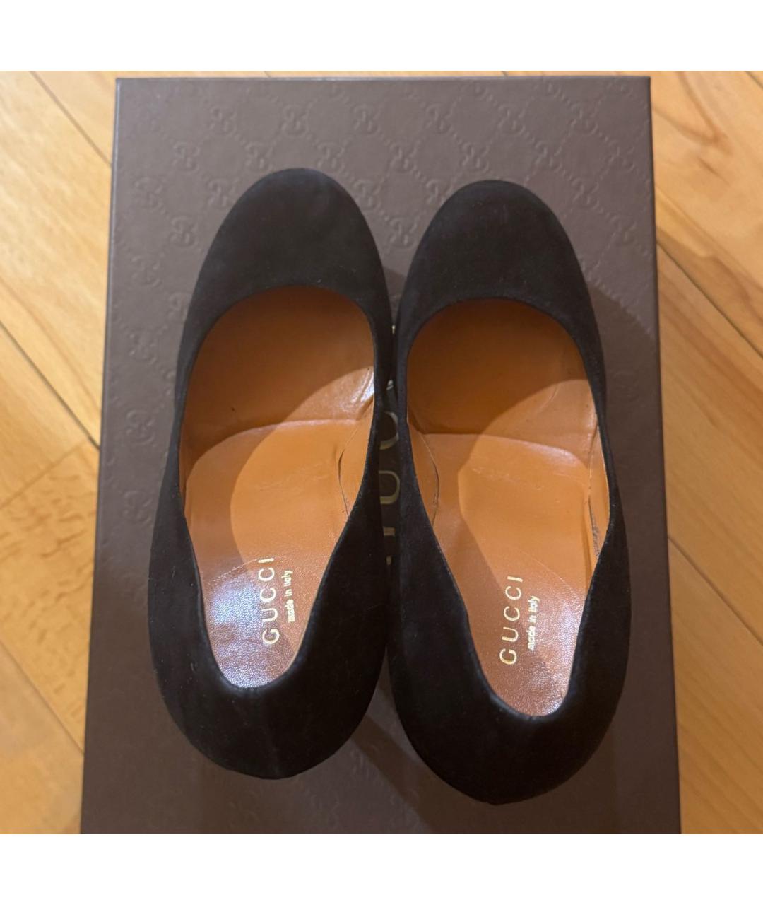 GUCCI Черные замшевые туфли, фото 3