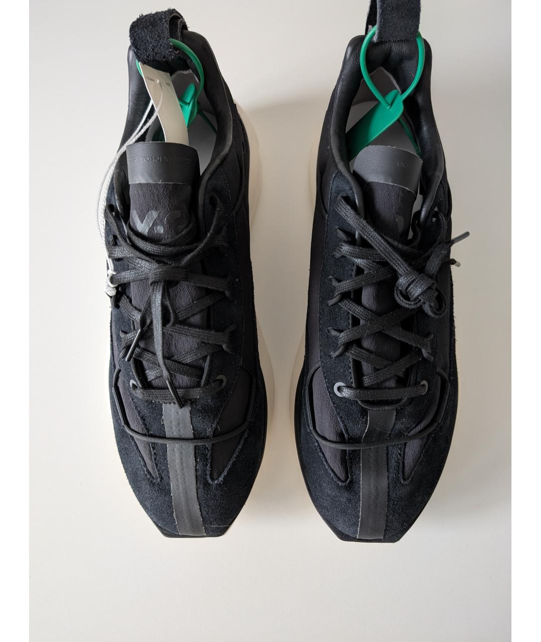 Y-3 Черные замшевые низкие кроссовки / кеды, фото 2