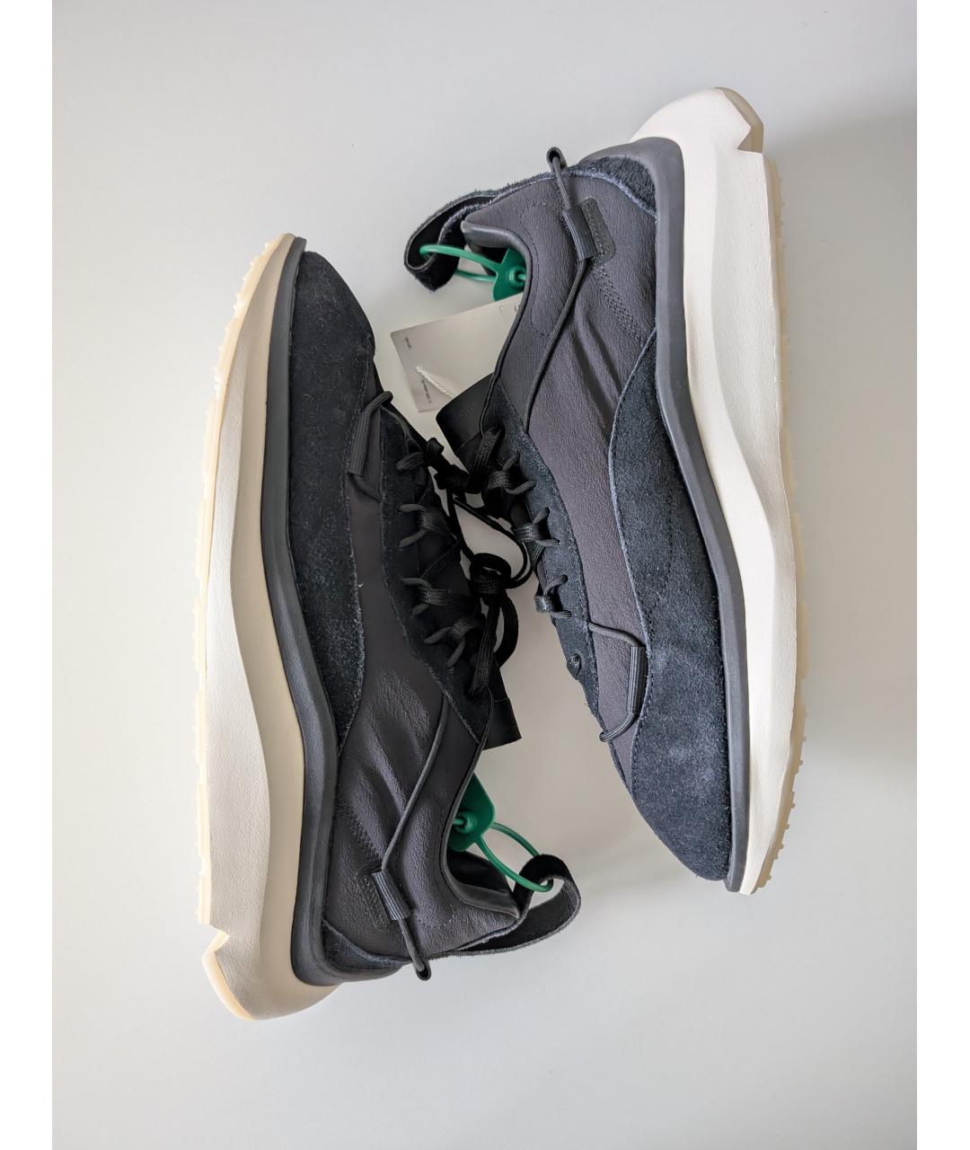 Y-3 Черные замшевые низкие кроссовки / кеды, фото 5
