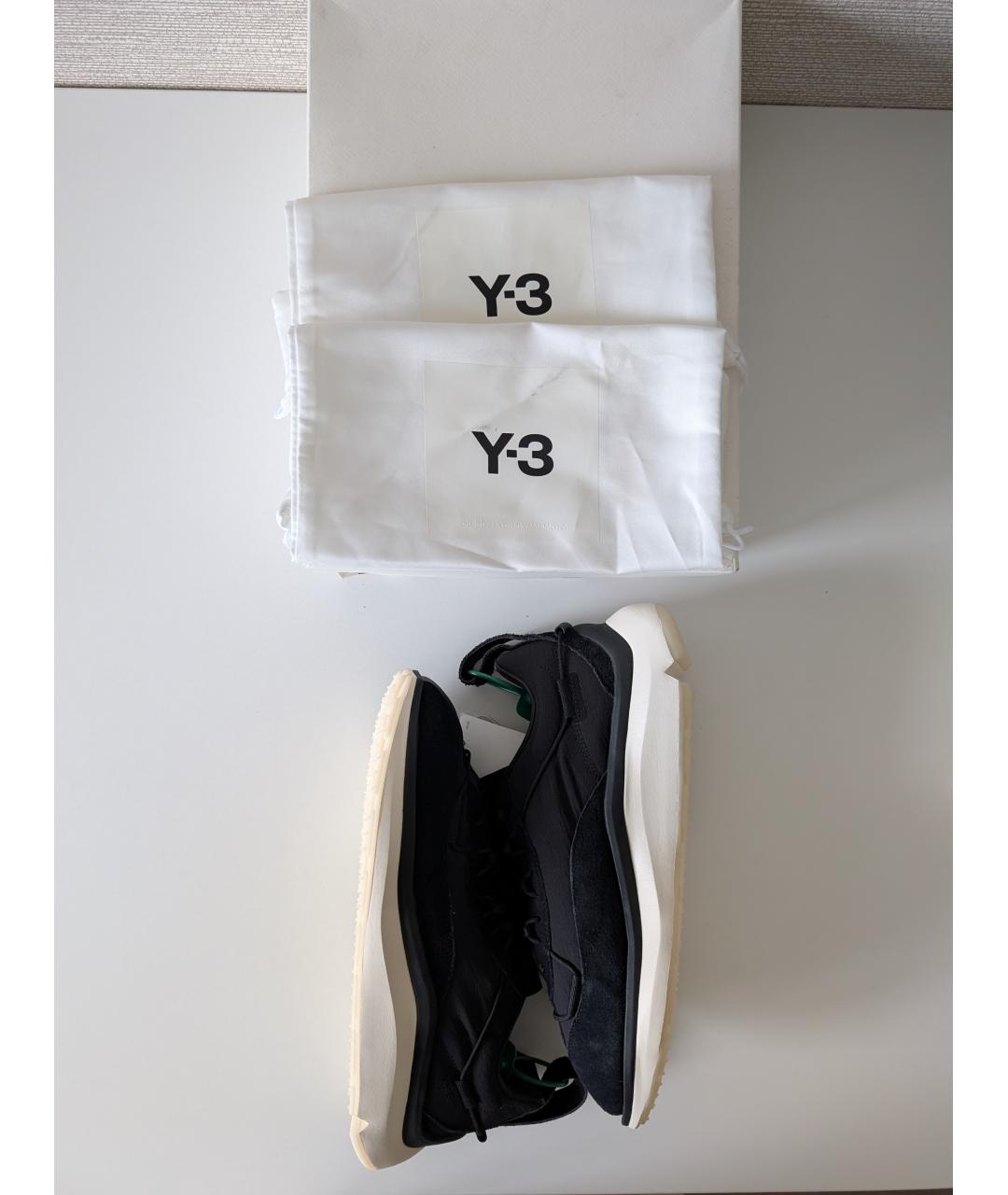 Y-3 Черные замшевые низкие кроссовки / кеды, фото 9