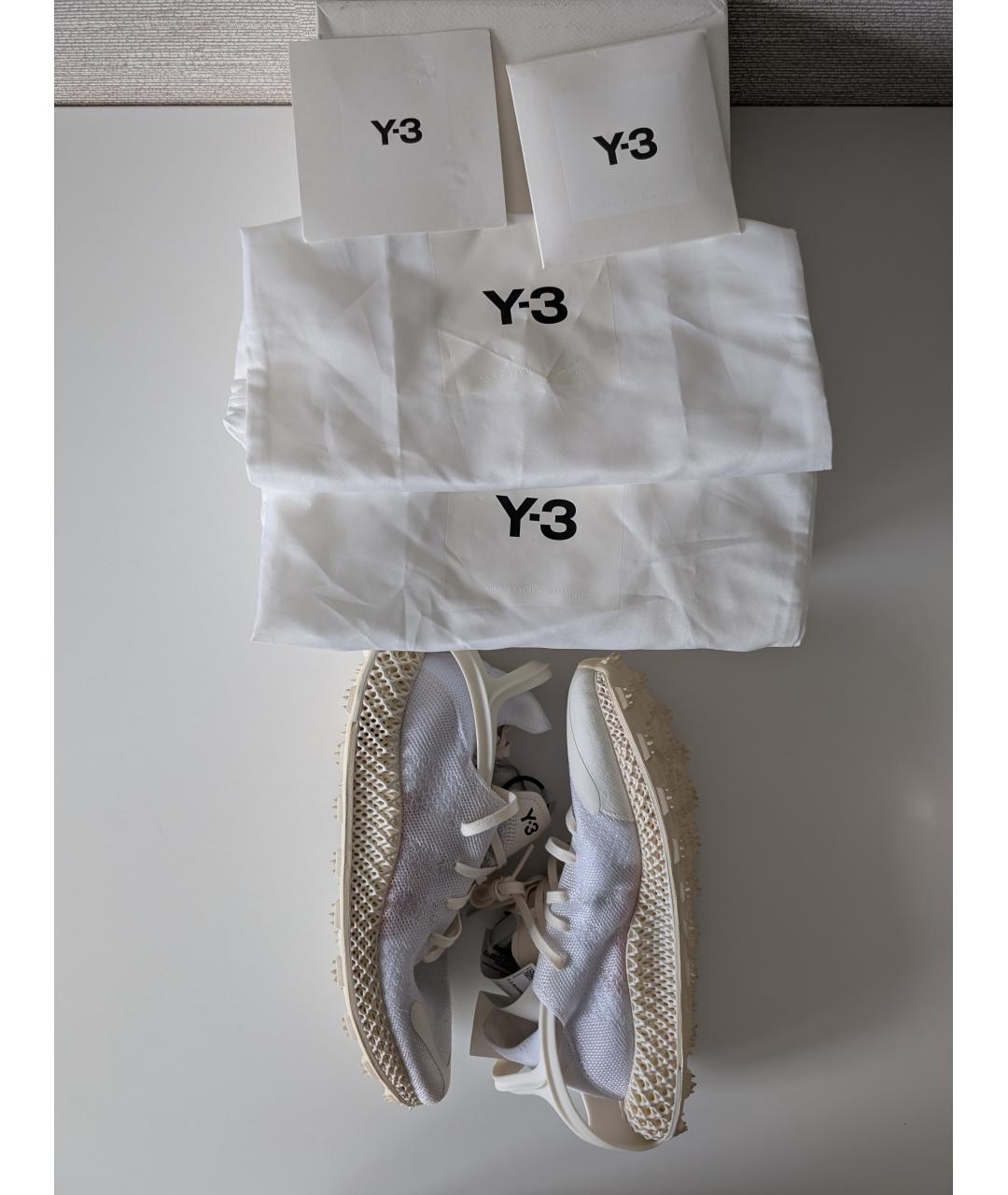 Y-3 Белые синтетические низкие кроссовки / кеды, фото 8