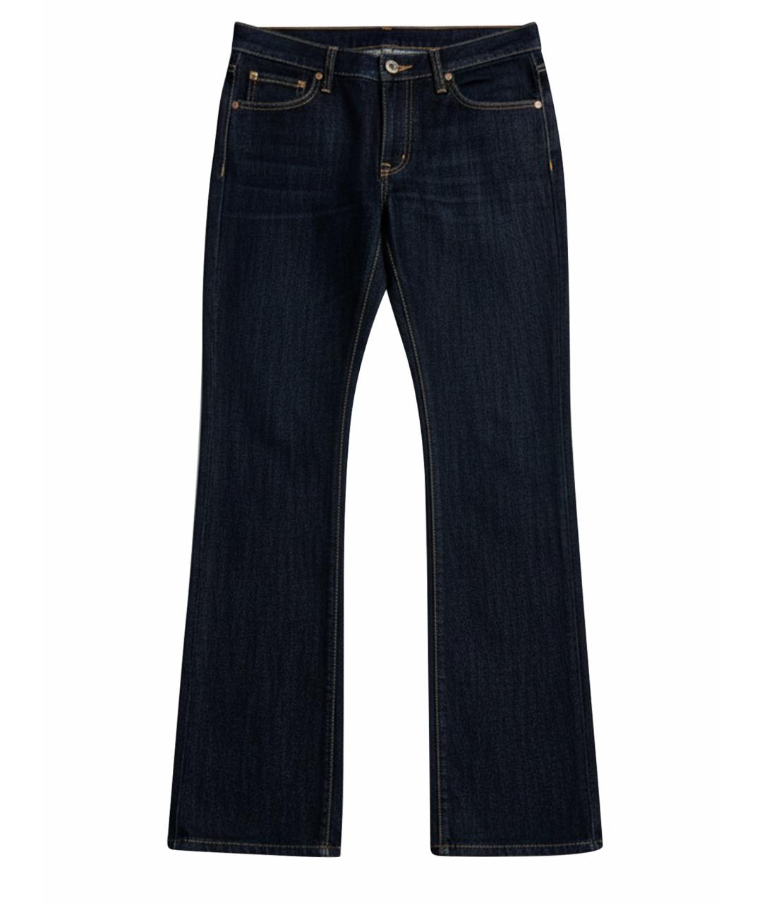 ROBERTO CAVALLI Темно-синие хлопковые прямые джинсы, фото 1