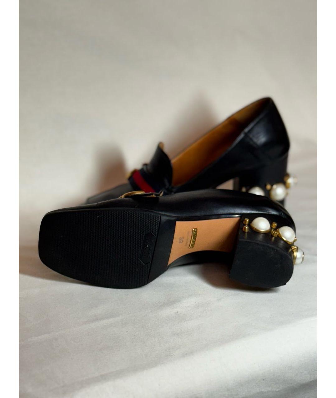 GUCCI Черные кожаные туфли, фото 8