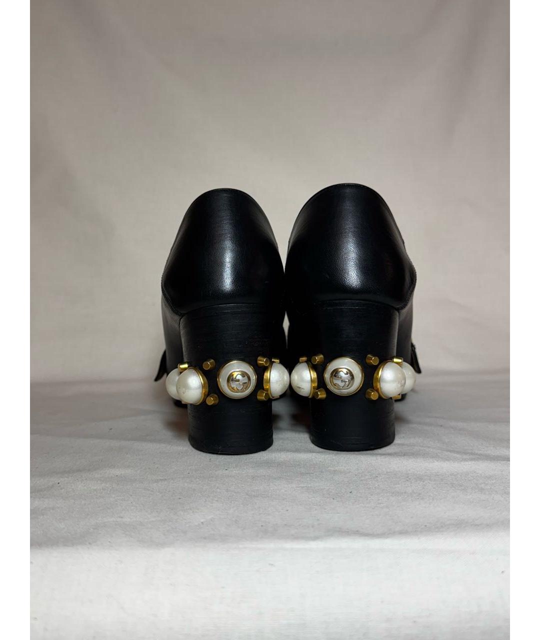 GUCCI Черные кожаные туфли, фото 4