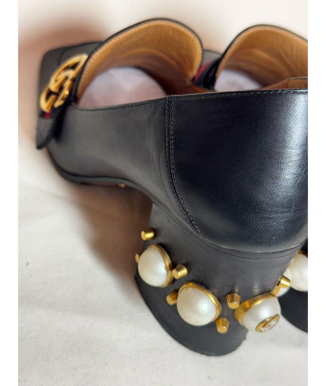 GUCCI Черные кожаные туфли, фото 5