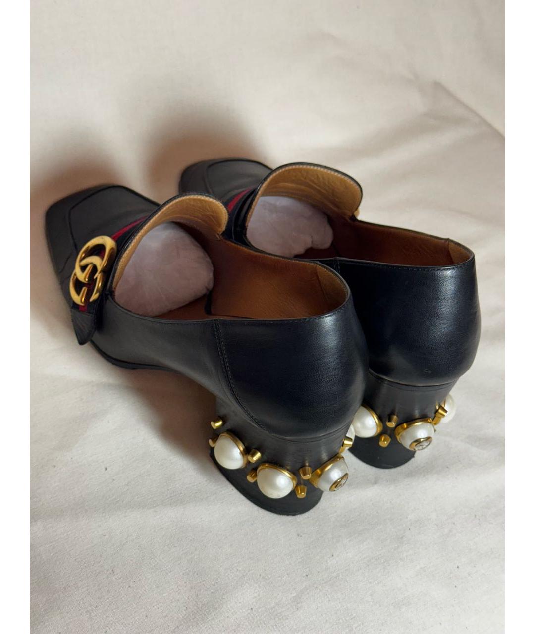 GUCCI Черные кожаные туфли, фото 6