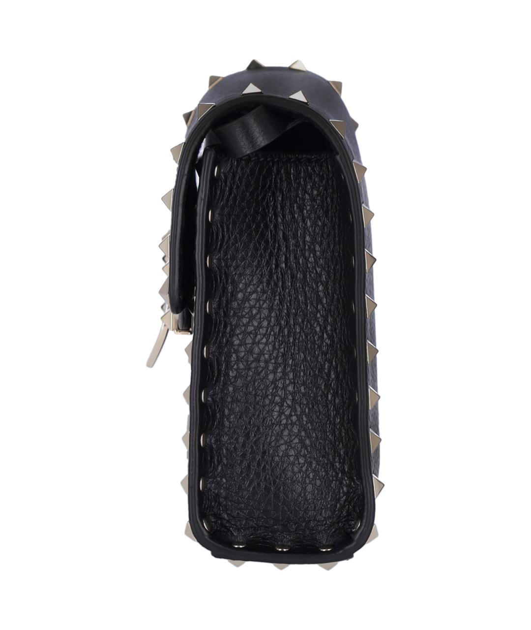 VALENTINO Черная кожаная сумка через плечо, фото 5