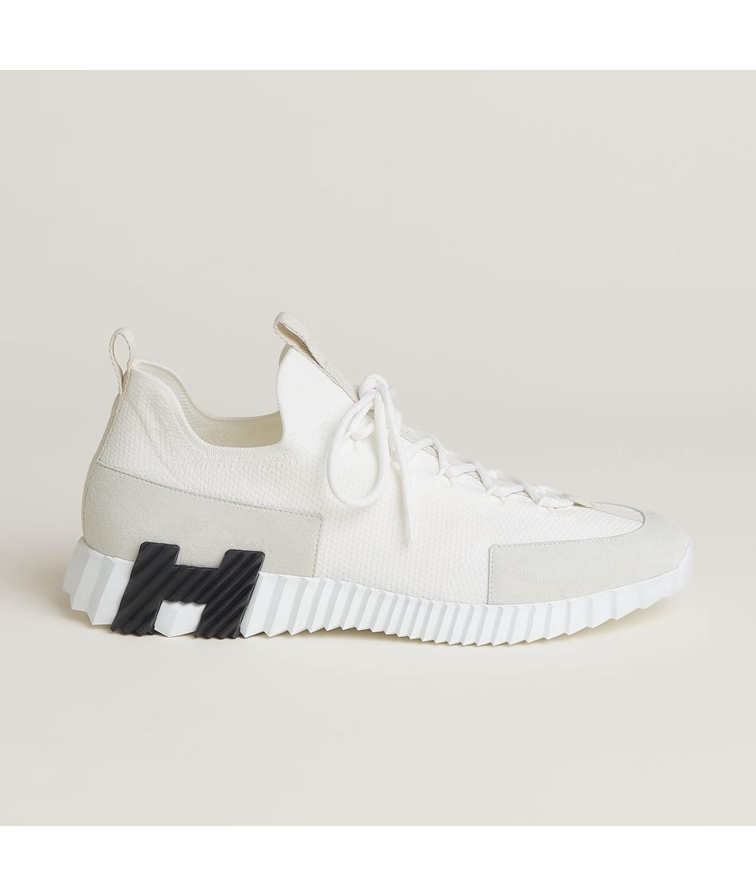 HERMES Белые текстильные низкие кроссовки / кеды, фото 7