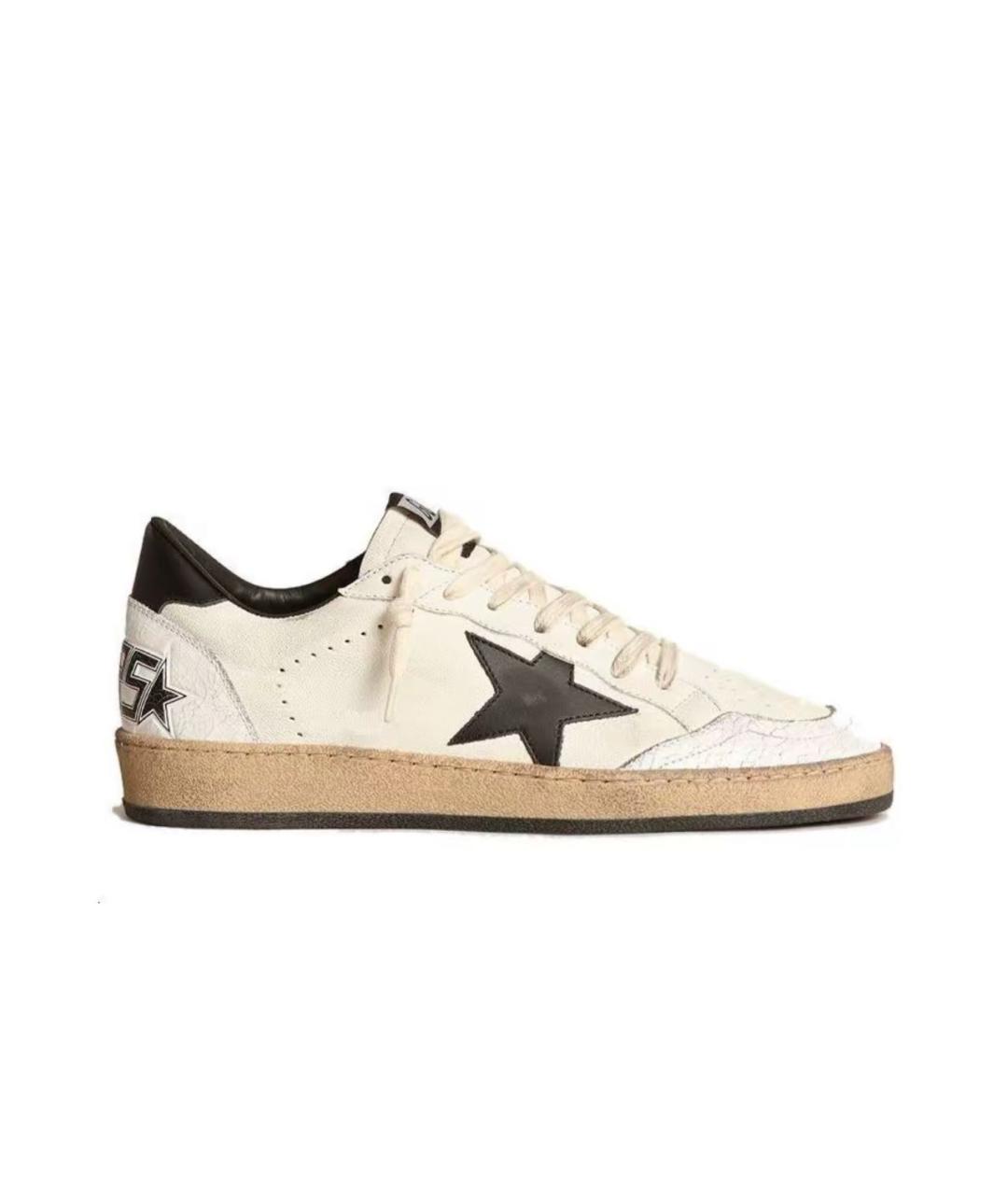 GOLDEN GOOSE DELUXE BRAND Бежевые кожаные кеды, фото 1