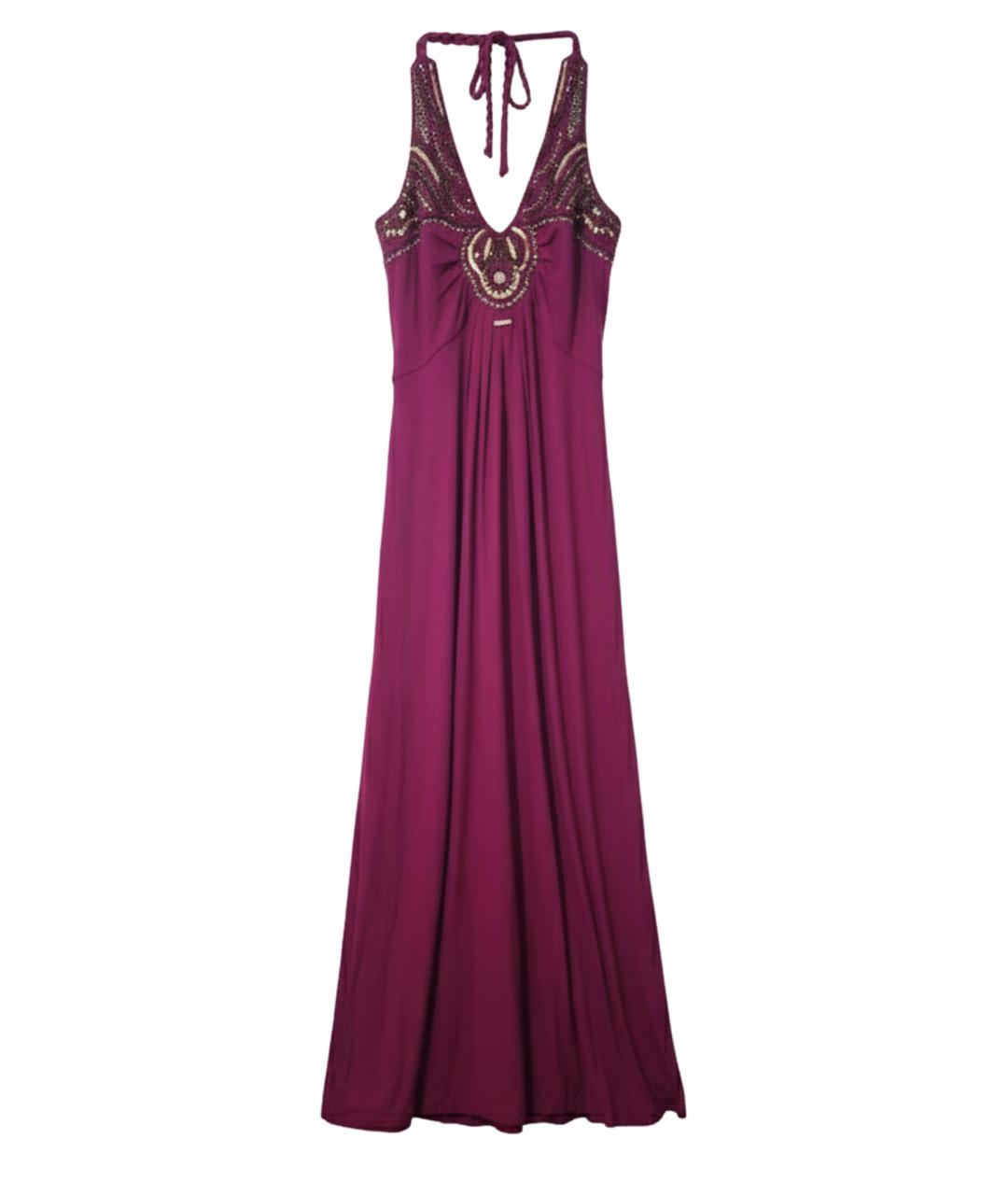 LIU JO Бордовое вискозное коктейльное платье, фото 6