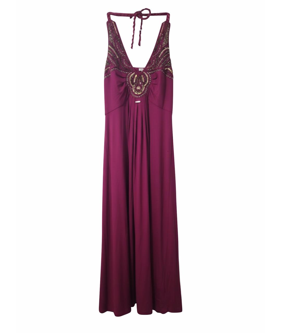 LIU JO Бордовое вискозное коктейльное платье, фото 1