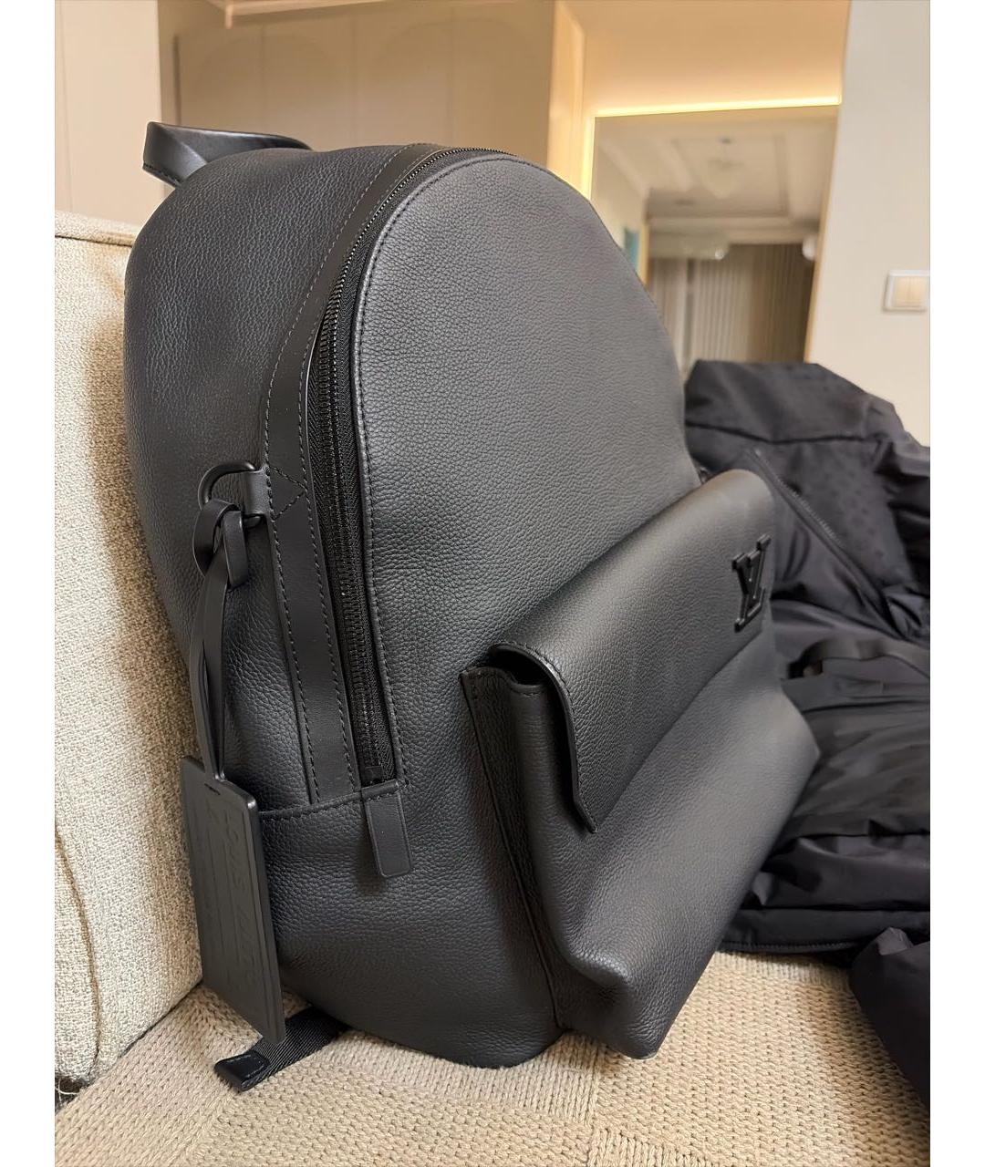 LOUIS VUITTON Черный кожаный рюкзак, фото 2