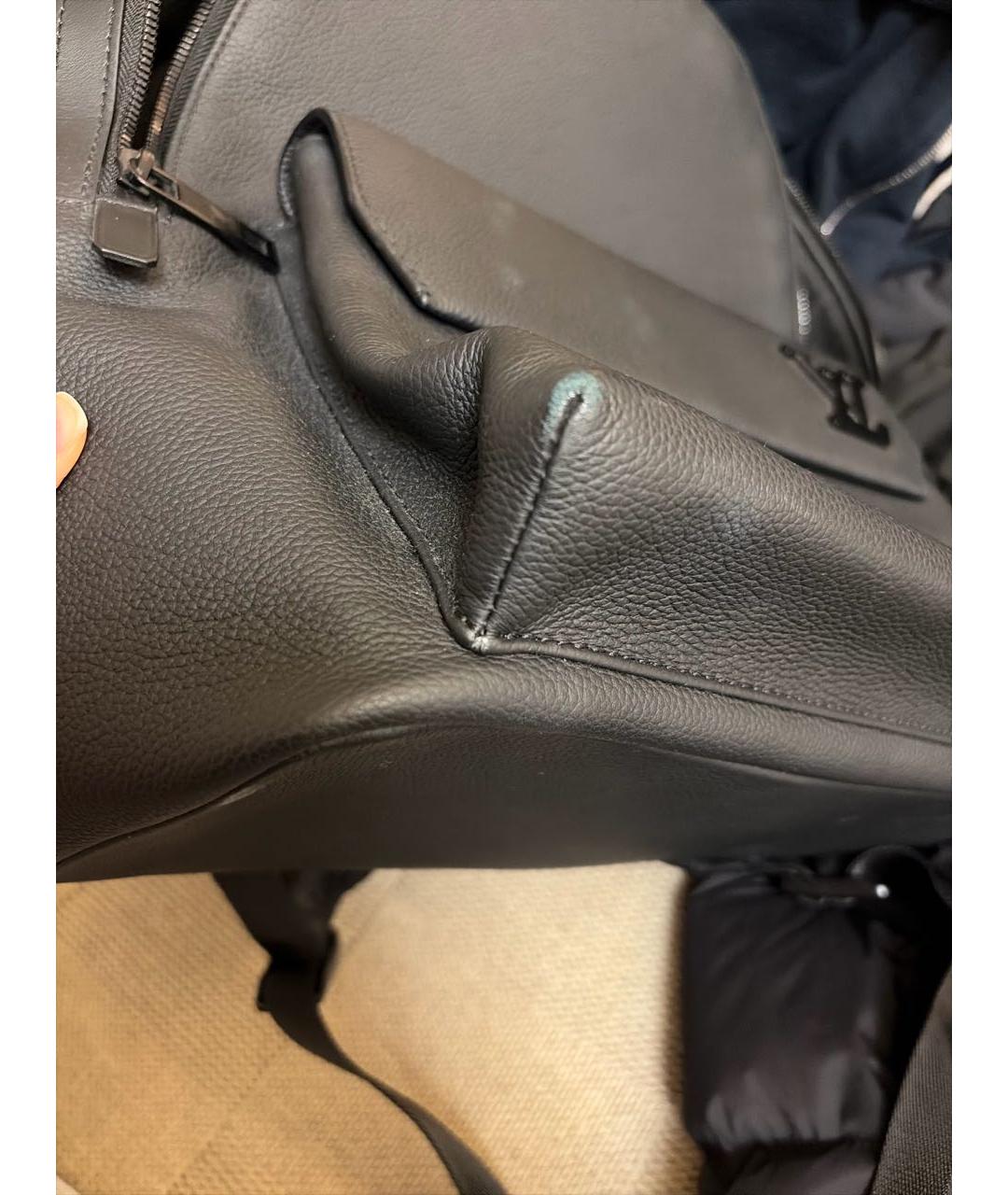 LOUIS VUITTON Черный кожаный рюкзак, фото 6