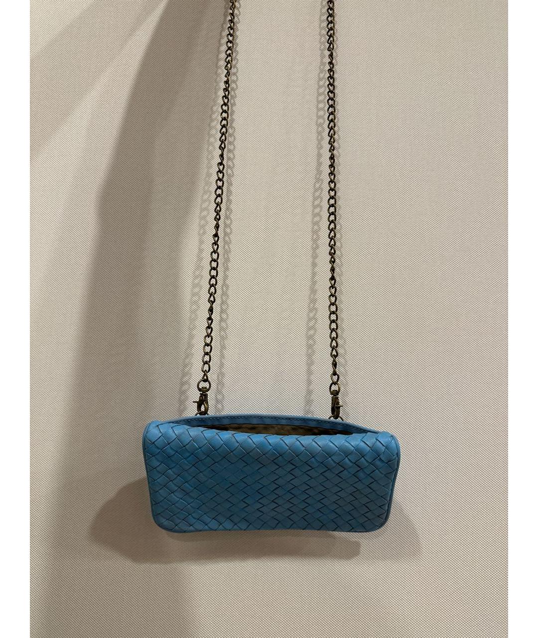 BOTTEGA VENETA Голубая кожаная сумка через плечо, фото 7