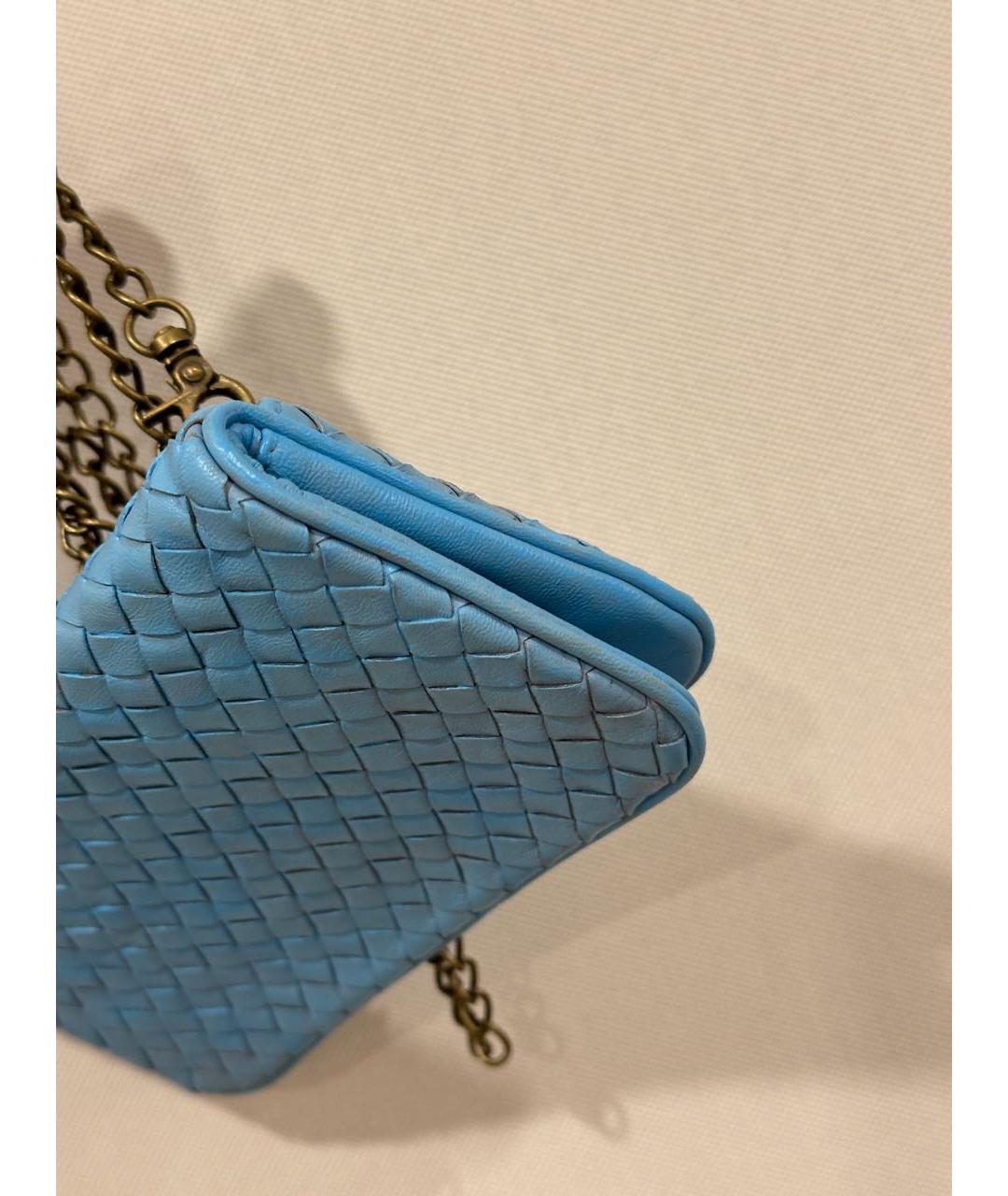BOTTEGA VENETA Голубая кожаная сумка через плечо, фото 5