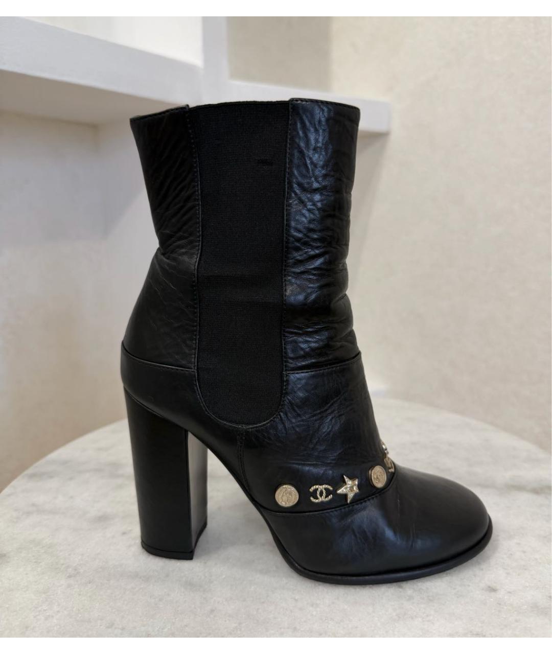 CHANEL Черные кожаные ботильоны, фото 7