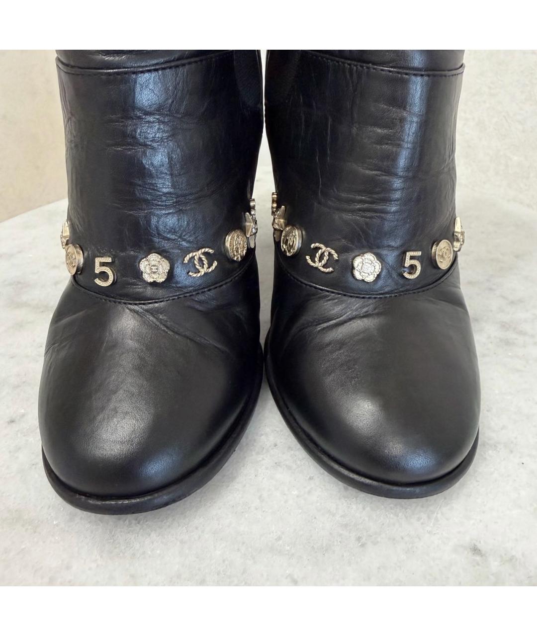 CHANEL Черные кожаные ботильоны, фото 8