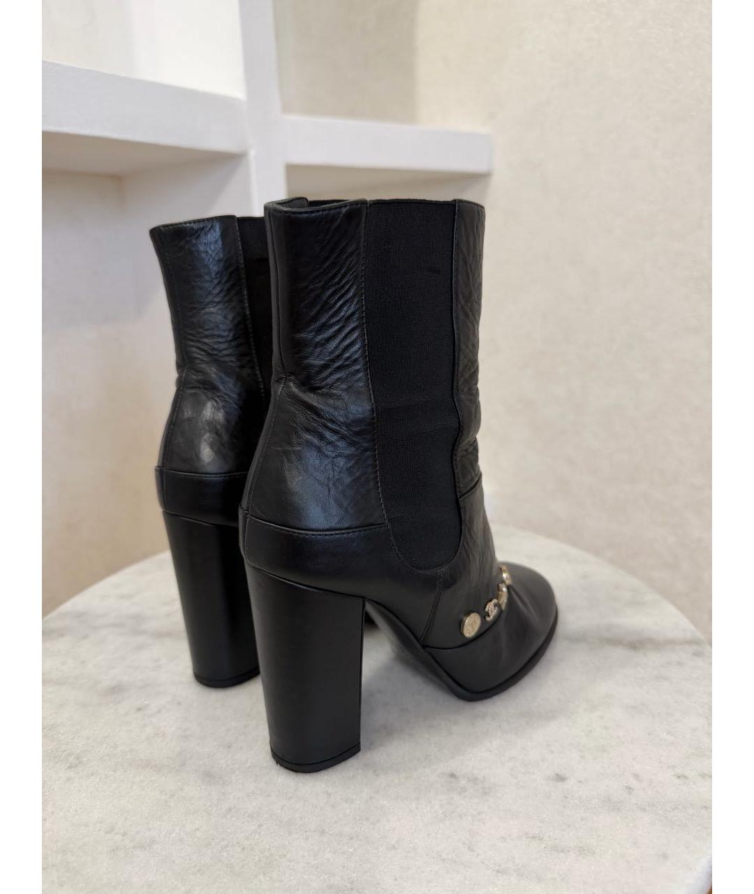 CHANEL Черные кожаные ботильоны, фото 3