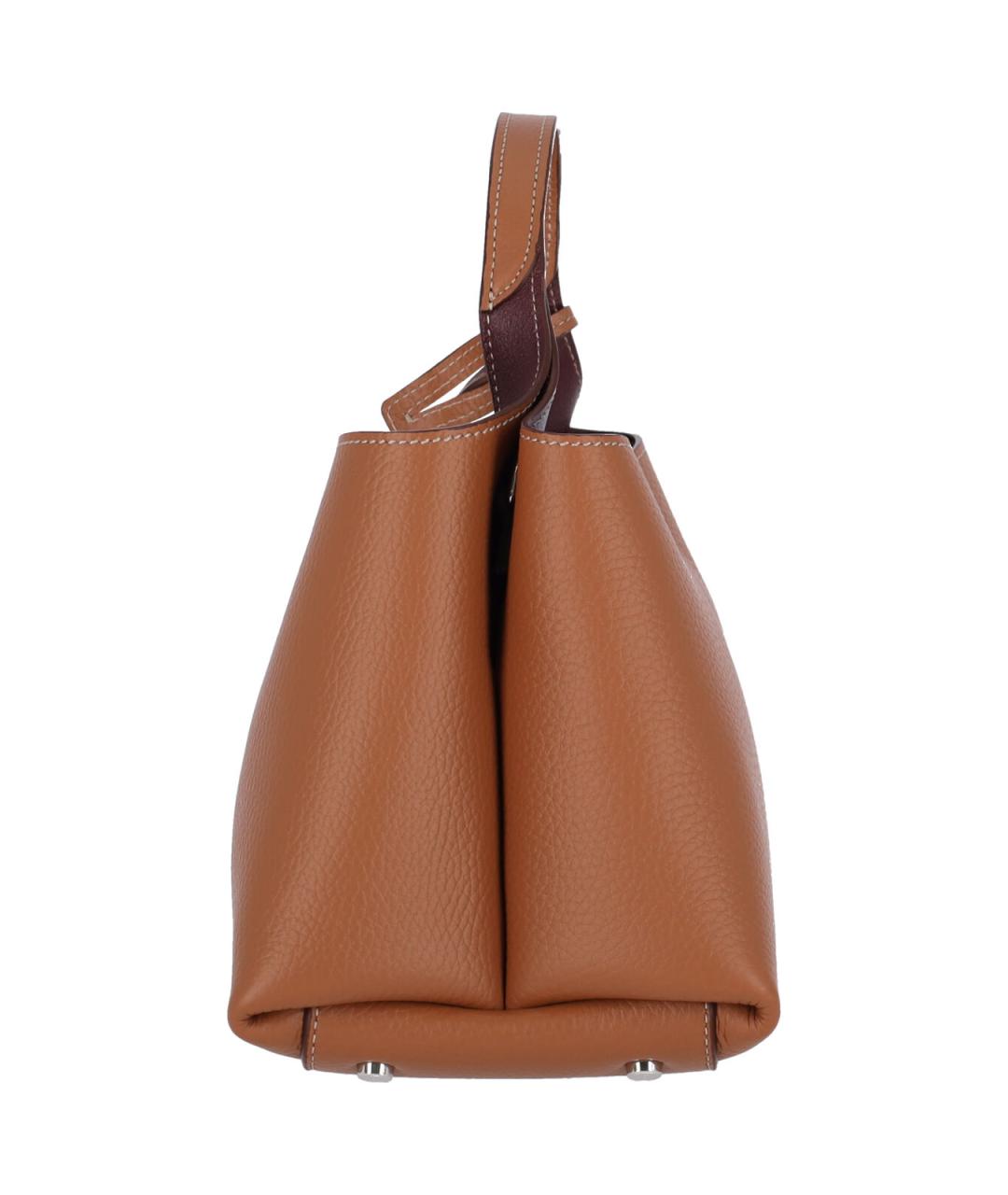TOD'S Коричневая кожаная сумка с короткими ручками, фото 5