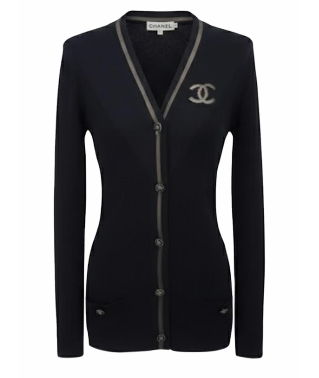 CHANEL Черный шелковый кардиган, фото 1