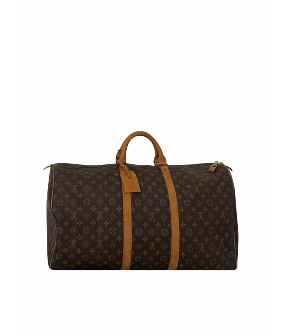 LOUIS VUITTON Коричневая кожаная дорожная/спортивная сумка, фото 1