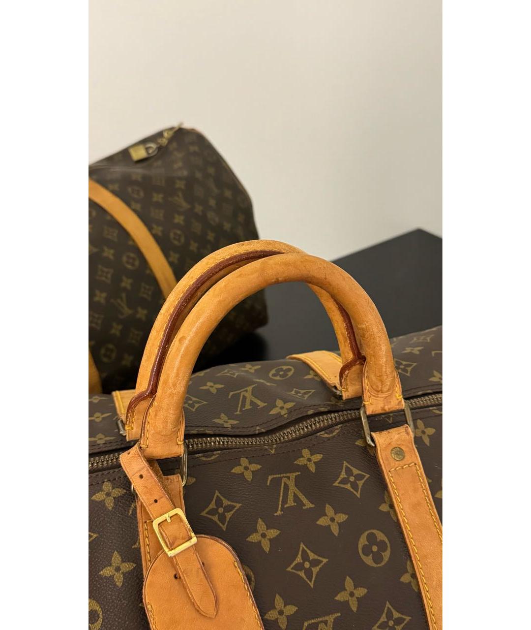 LOUIS VUITTON Коричневая кожаная дорожная/спортивная сумка, фото 8