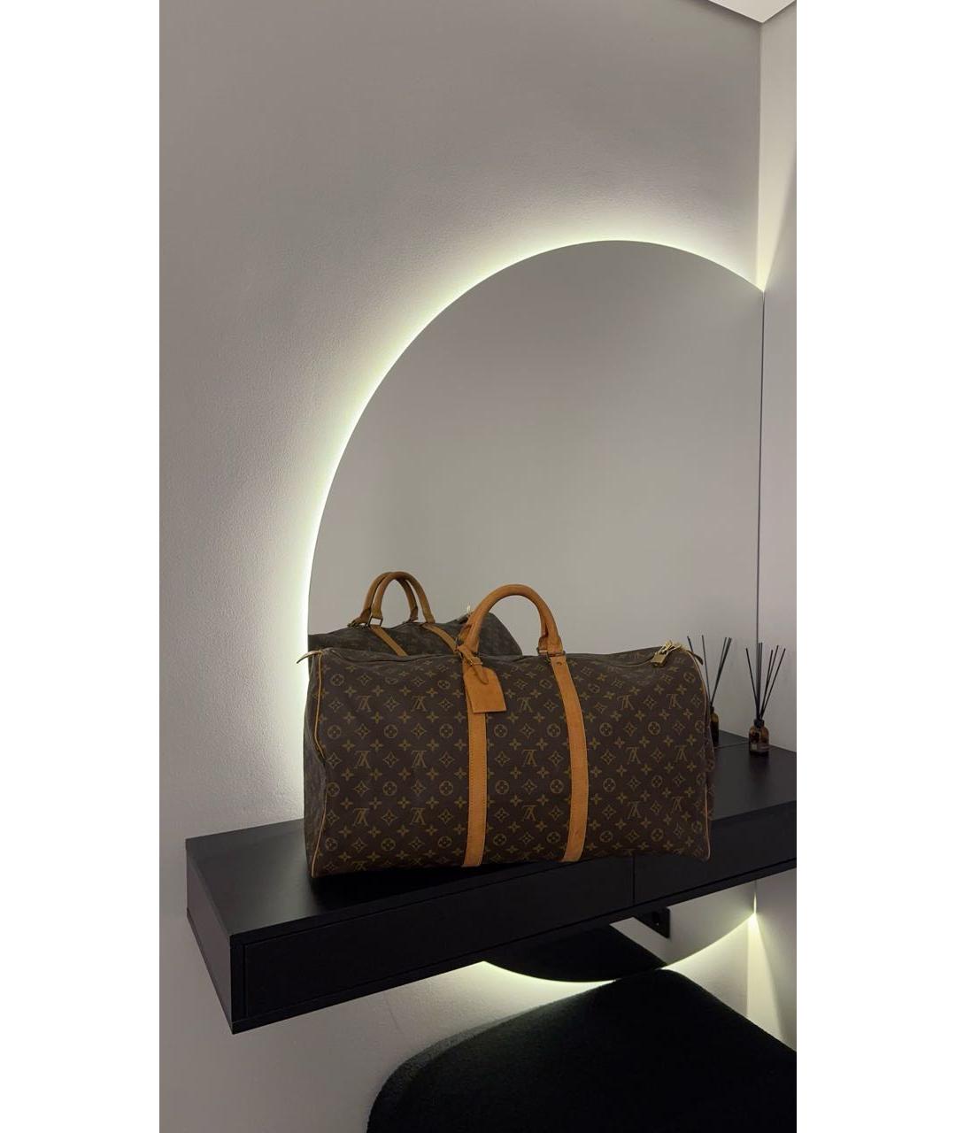 LOUIS VUITTON Коричневая кожаная дорожная/спортивная сумка, фото 9