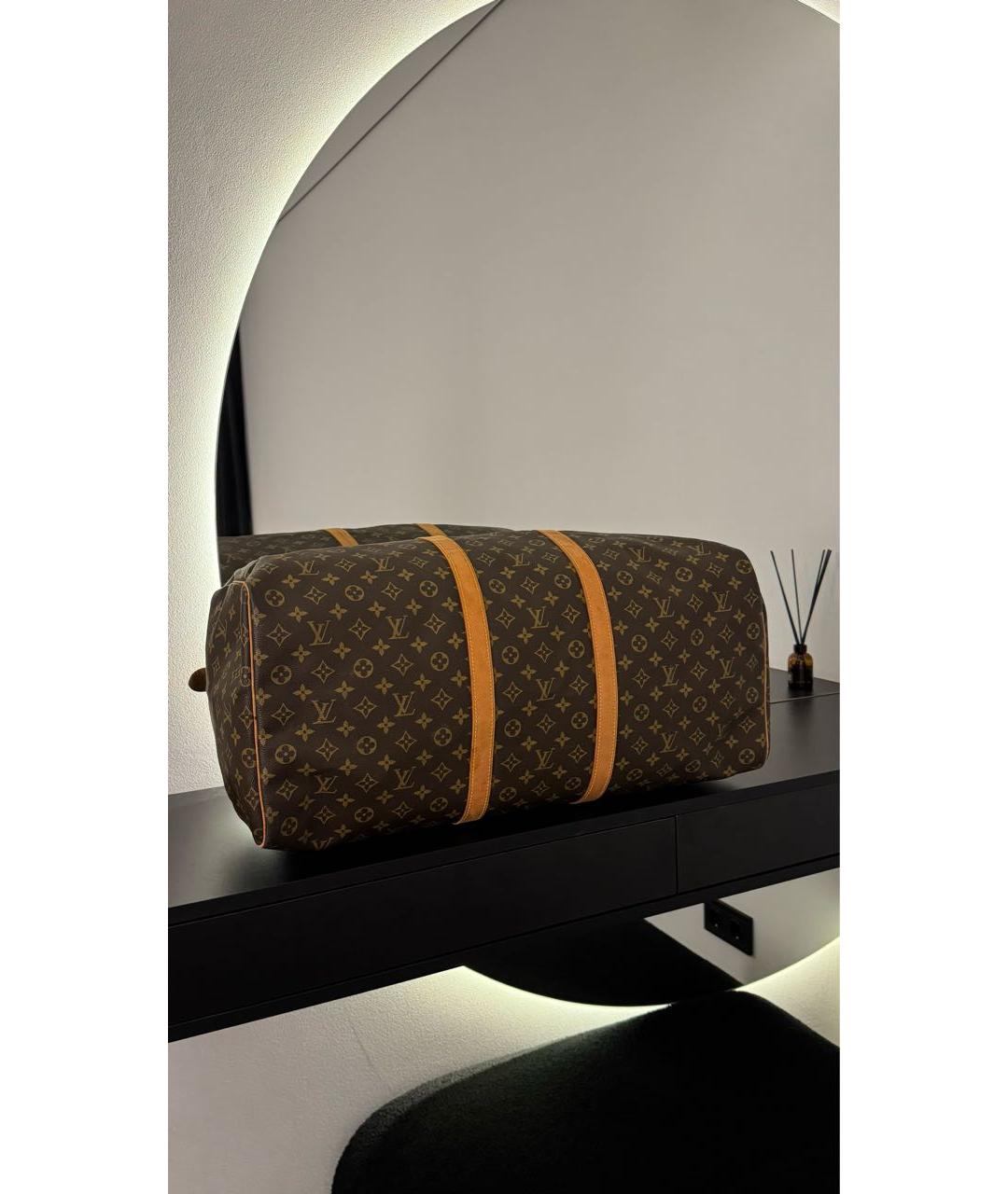 LOUIS VUITTON Коричневая кожаная дорожная/спортивная сумка, фото 6