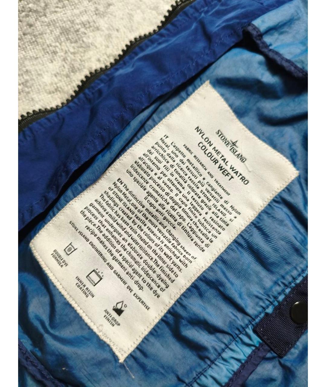 STONE ISLAND Темно-синяя полиамидовая куртка, фото 6