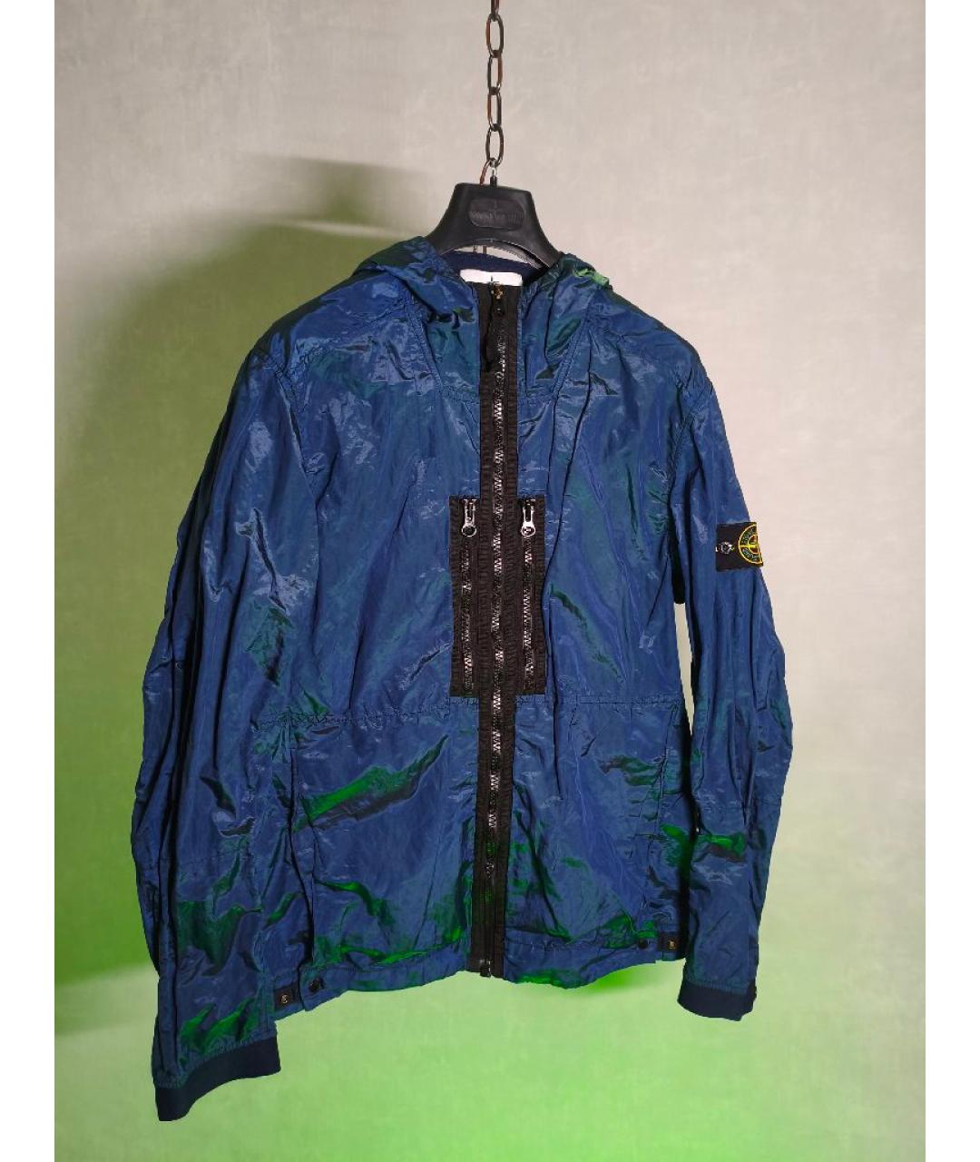 STONE ISLAND Темно-синяя полиамидовая куртка, фото 4