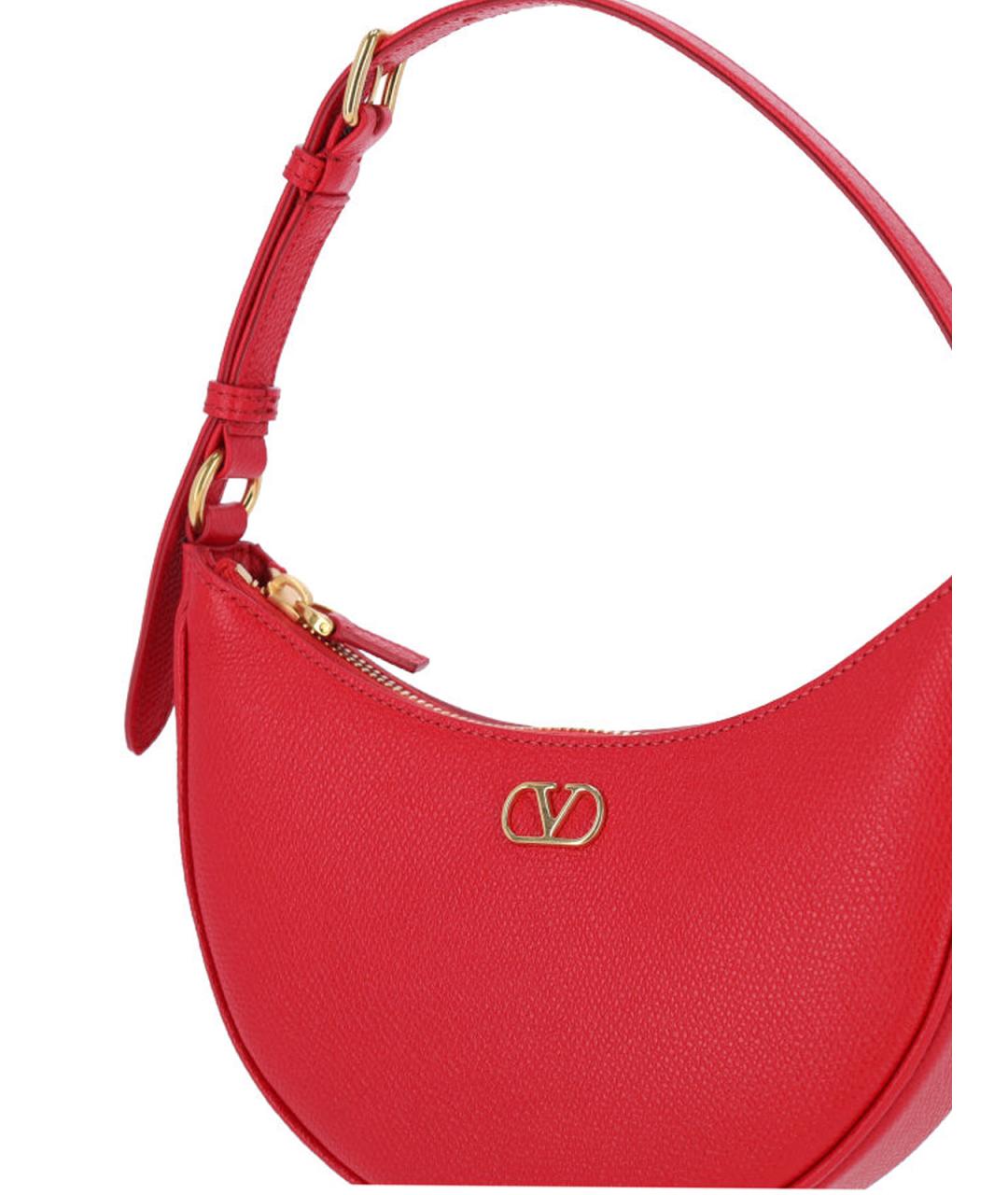 VALENTINO Красная кожаная сумка через плечо, фото 4