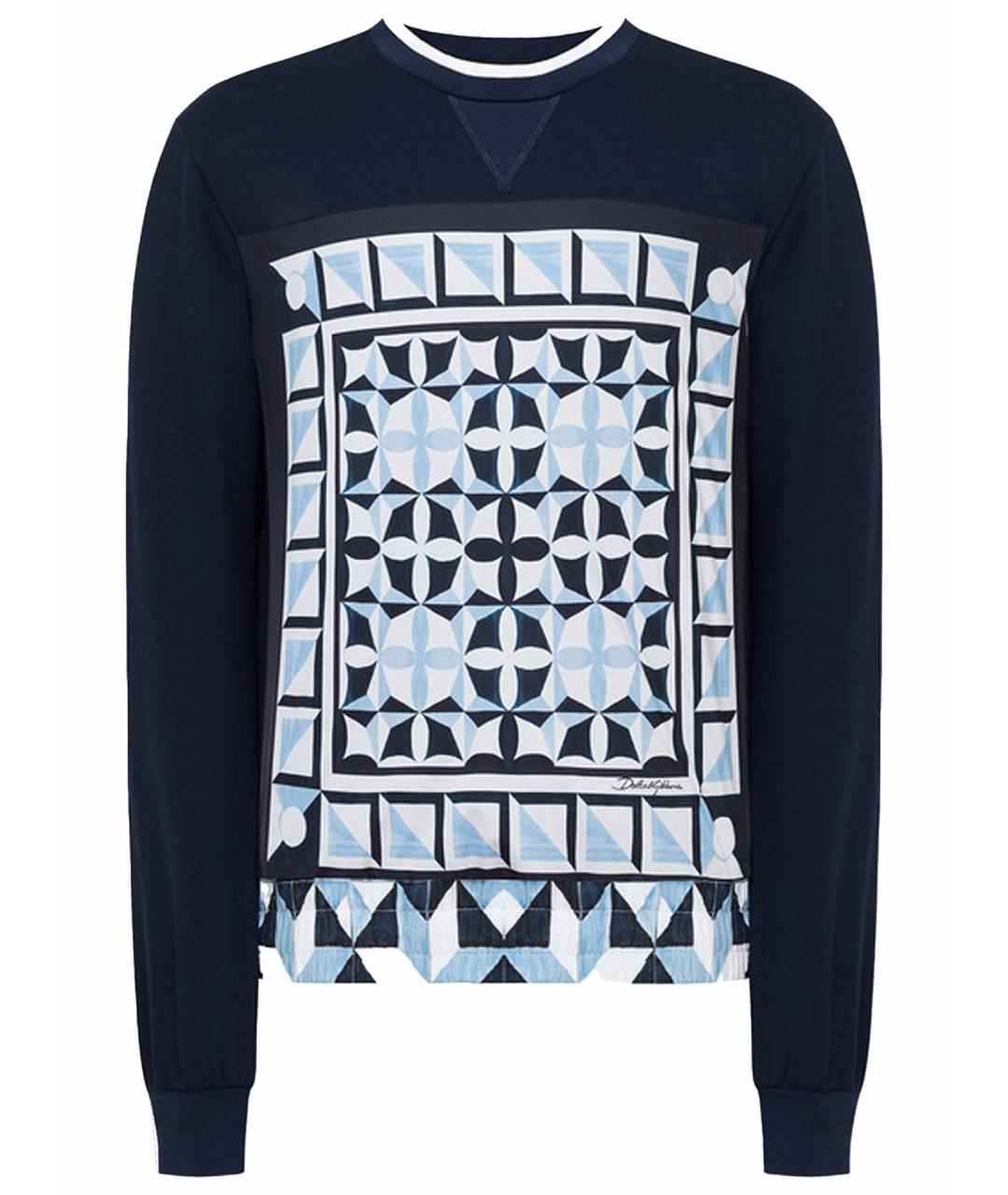 DOLCE&GABBANA Синий хлопковый джемпер / свитер, фото 1