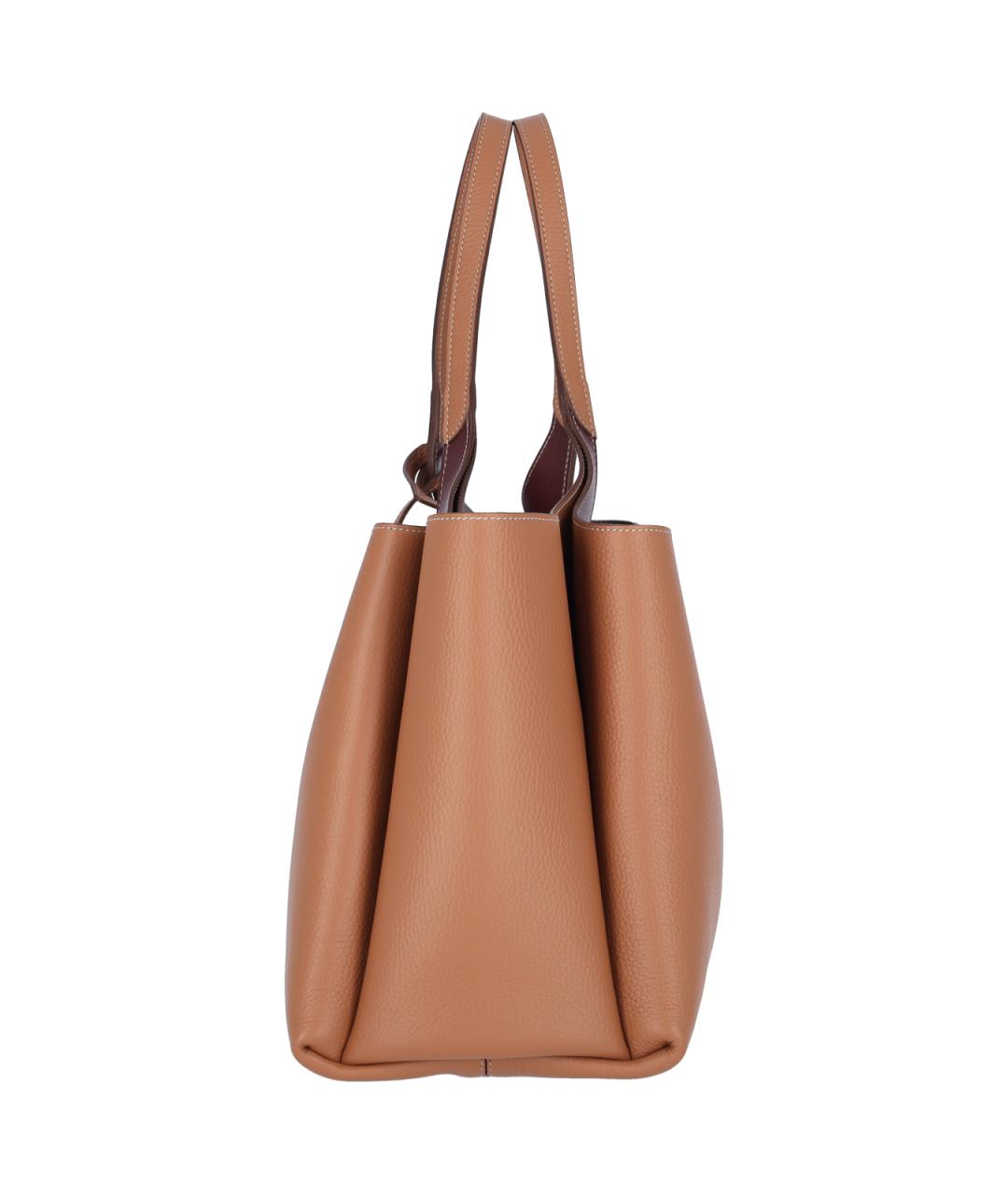 TOD'S Коричневая кожаная сумка тоут, фото 5