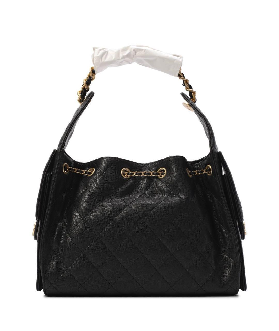 CHANEL Черная кожаная сумка тоут, фото 2