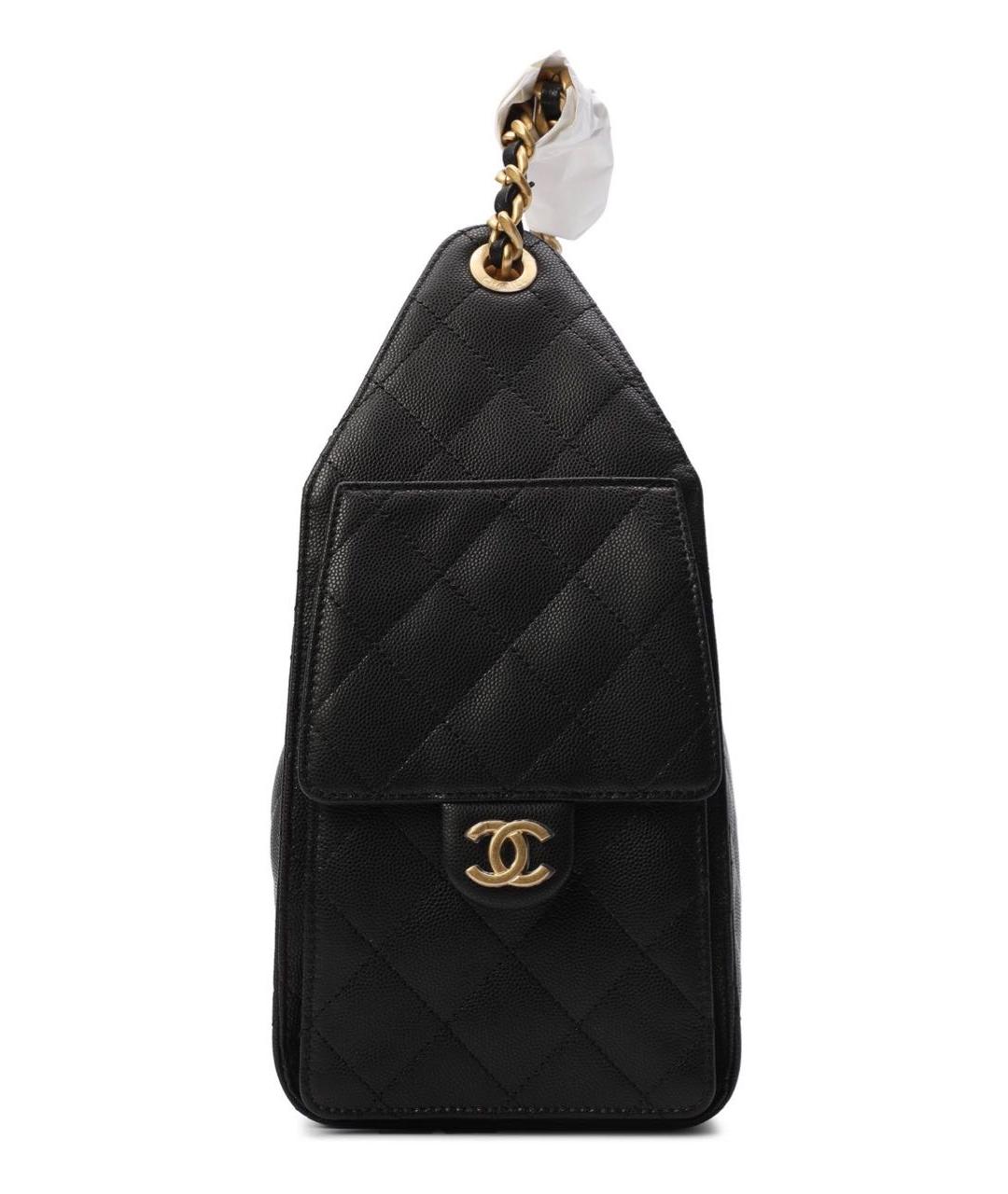 CHANEL Черная кожаная сумка тоут, фото 3