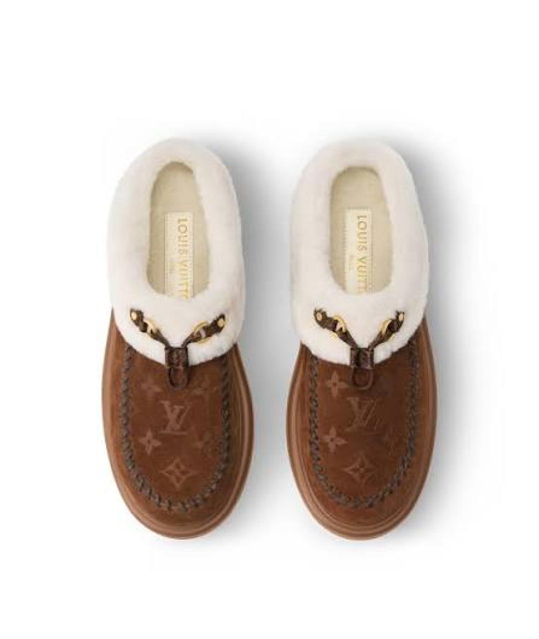 LOUIS VUITTON Коричневые замшевые мюли, фото 5