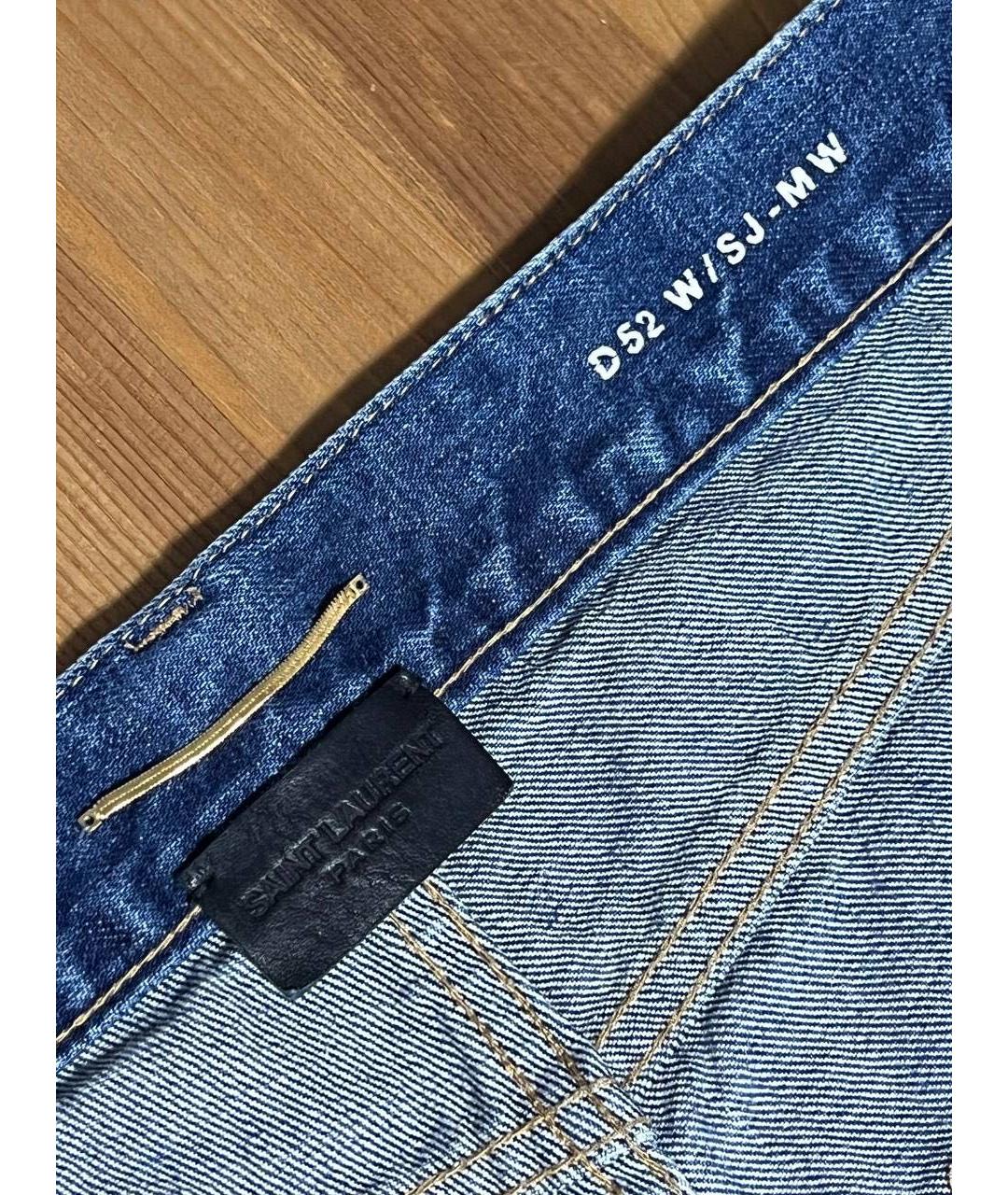 SAINT LAURENT Синие джинсы слим, фото 5