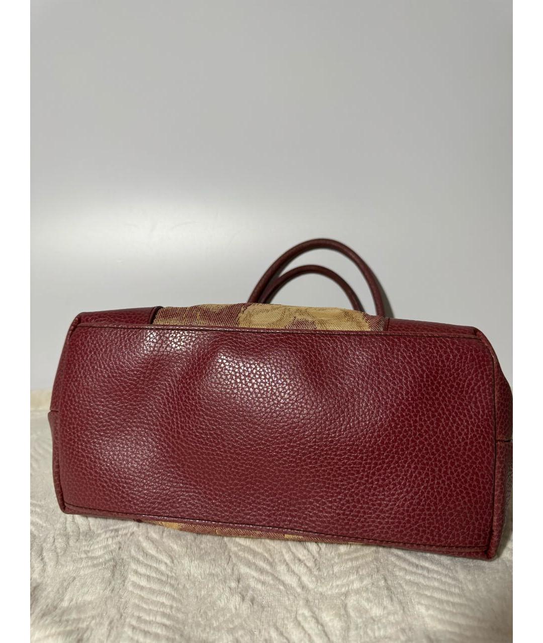 VIVIENNE WESTWOOD Бордовая тканевая сумка с короткими ручками, фото 5