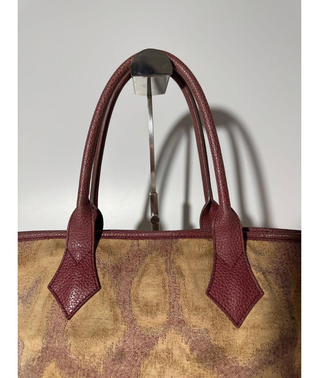 VIVIENNE WESTWOOD Бордовая тканевая сумка с короткими ручками, фото 7
