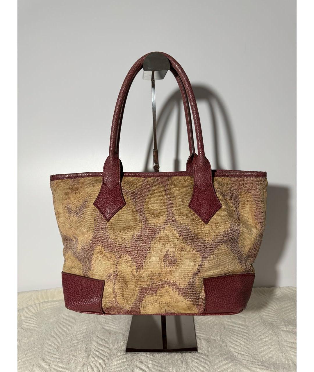 VIVIENNE WESTWOOD Бордовая тканевая сумка с короткими ручками, фото 2