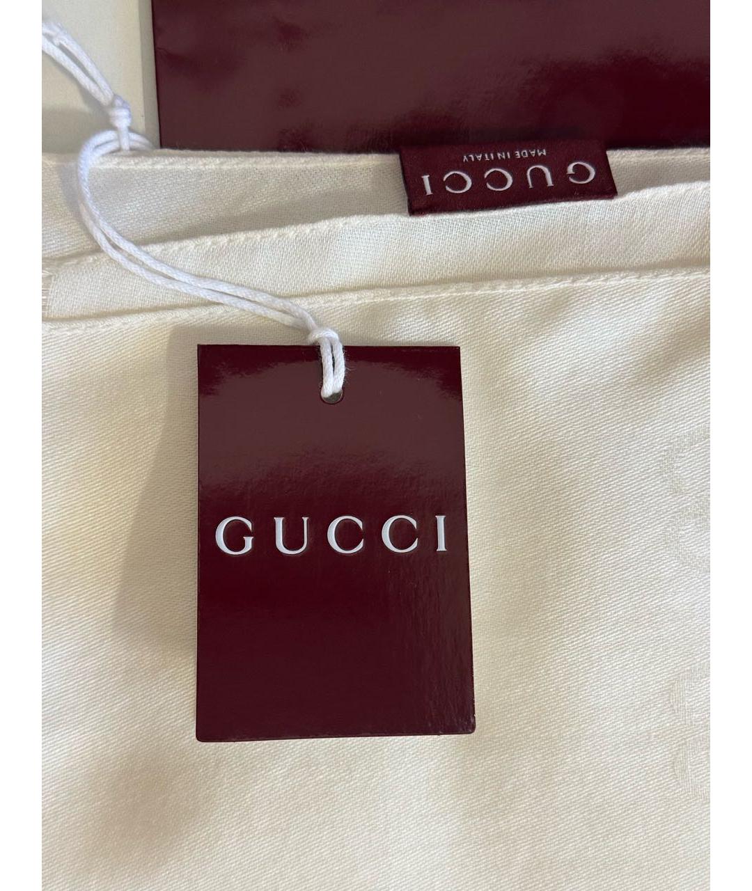 GUCCI Белый шерстяной шарф, фото 6