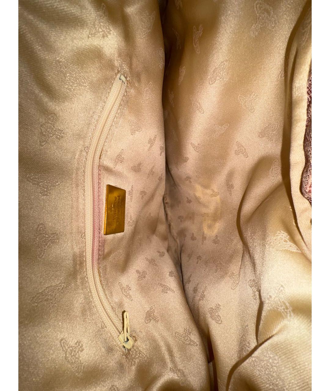 VIVIENNE WESTWOOD Розовая тканевая сумка с короткими ручками, фото 3