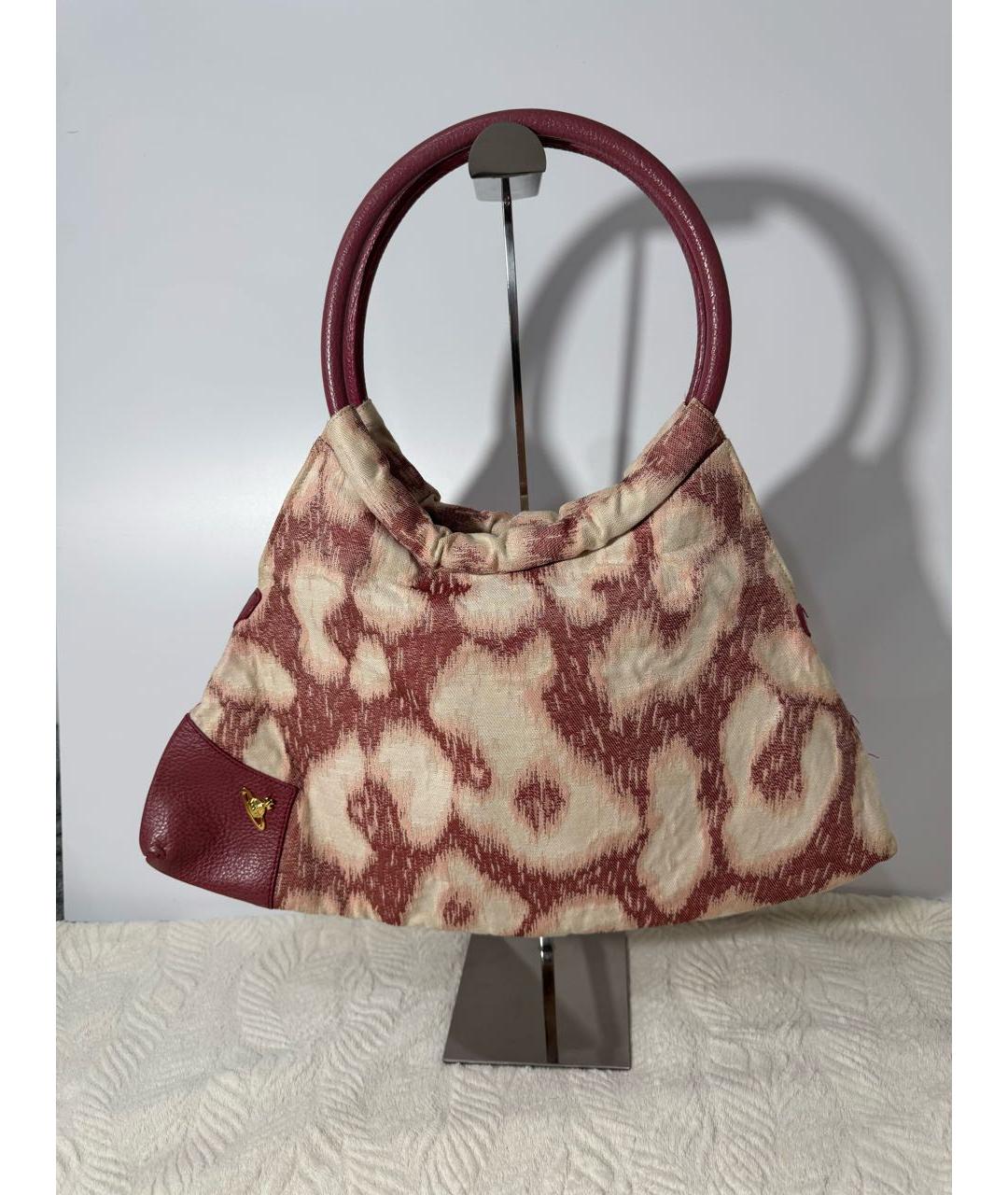 VIVIENNE WESTWOOD Розовая тканевая сумка с короткими ручками, фото 8