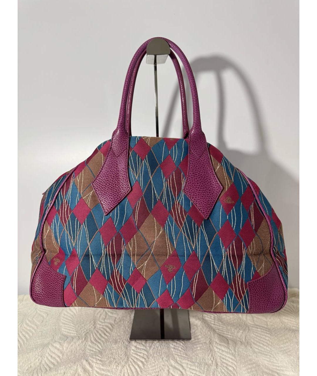 VIVIENNE WESTWOOD Мульти тканевая сумка с короткими ручками, фото 2