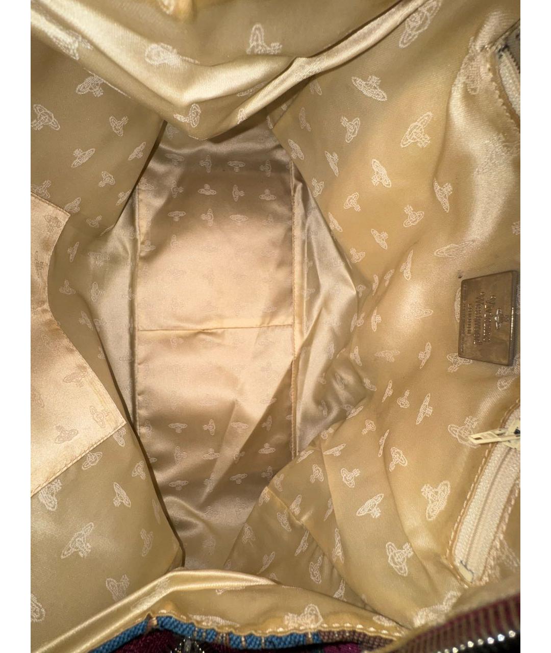 VIVIENNE WESTWOOD Мульти тканевая сумка с короткими ручками, фото 4