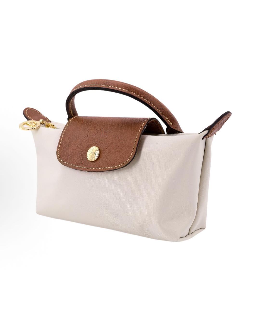 LONGCHAMP Бежевая синтетическая сумка с короткими ручками, фото 2