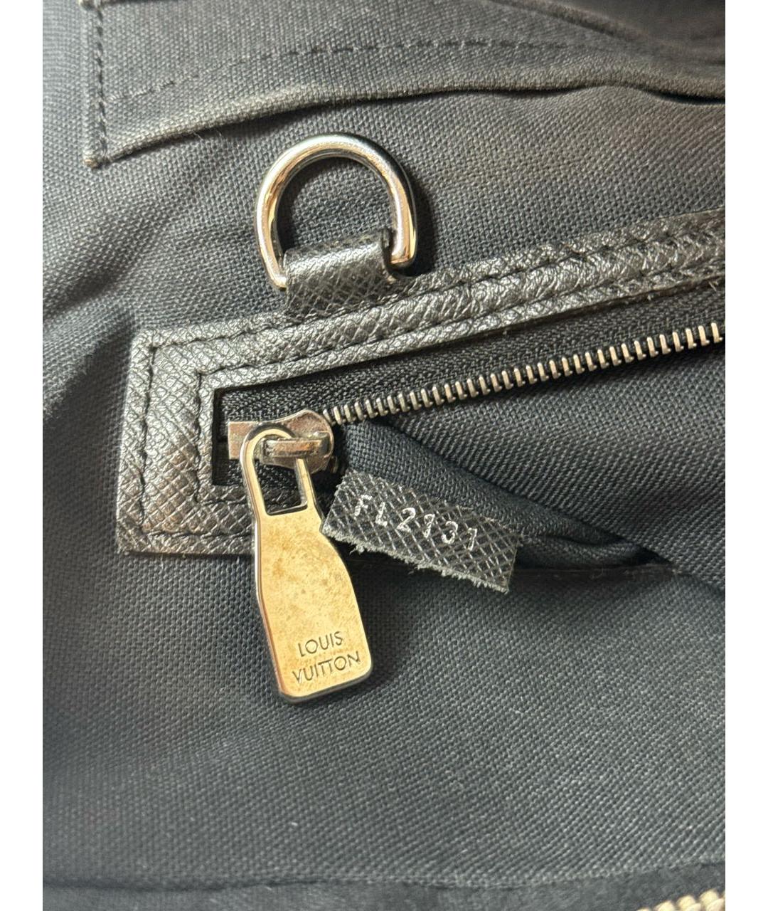 LOUIS VUITTON Черный кожаный портфель, фото 8