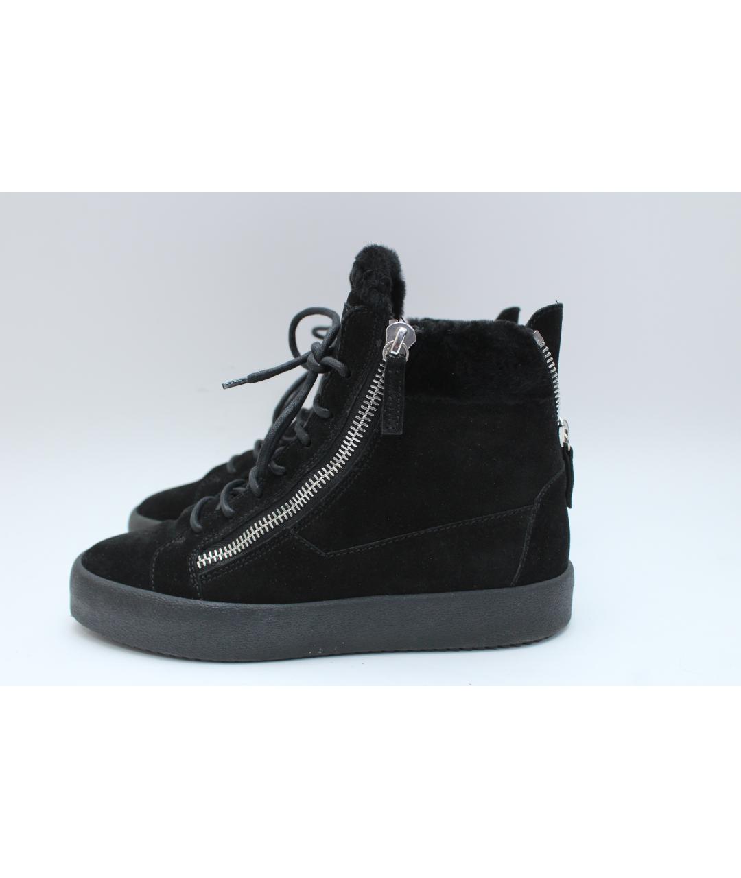 GIUSEPPE ZANOTTI DESIGN Черные замшевые высокие кроссовки / кеды, фото 3