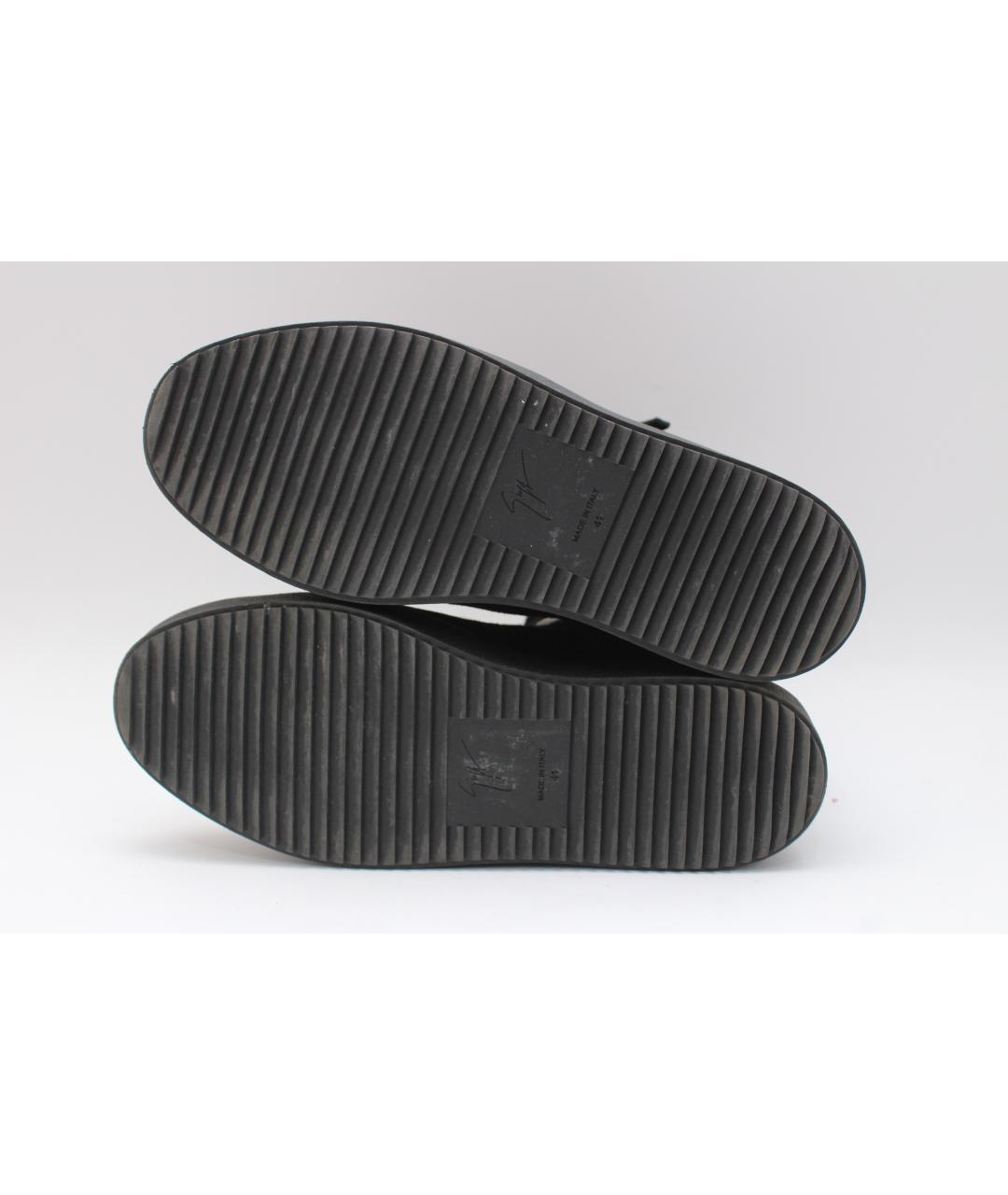 GIUSEPPE ZANOTTI DESIGN Черные замшевые высокие кроссовки / кеды, фото 9